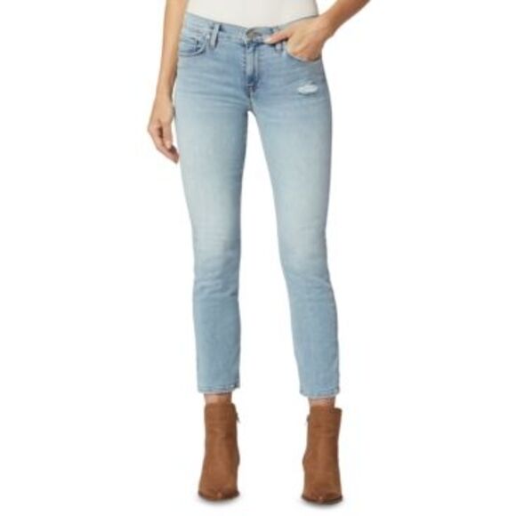 Hudson Jeans Nico Mid-Rise Straight Crop Jeans In New Dawn 28 - Picture 1 of 3